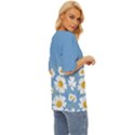 Light Blue Daisy Floral Oversized Basic Tee Top View3