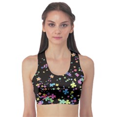 Colorful Clover Shamrock Handraw Sports Bra by CoolDesigns