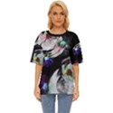 Dark Paint Floral Oversized Basic Tee Top View1