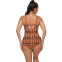 Orange & Brown Tribal African Cats Retro Full Coverage Swimsuit View4