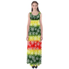 Cannabis Original Green Marijuana Leaves Empire Waist Maxi Dress by CoolDesigns