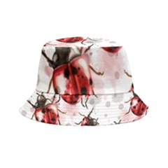 Ladybugs Pattern Texture Watercolor Inside Out Bucket Hat by Bedest