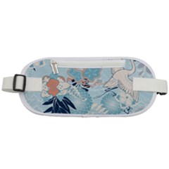 Crane Pattern Bird Animal Nature Rounded Waist Pouch by Bedest