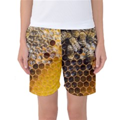 Honeycomb With Bees Women s Basketball Shorts by Bedest