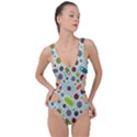 Seamless Pattern With Viruses Side Cut Out Swimsuit View1