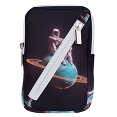 Stuck On Saturn Astronaut Planet Space Belt Pouch Bag (large) by Cendanart