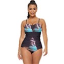 Stuck On Saturn Astronaut Planet Space Retro Full Coverage Swimsuit View1