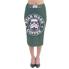 Stormtrooper Coffee Velvet Midi Pencil Skirt by Cendanart