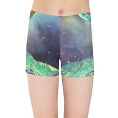 Psychedelic Universe Color Moon Planet Space Kids  Sports Shorts by Cendanart