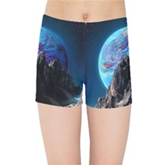 Aesthetic Psychedelic Drawings Art Acid Space Kids  Sports Shorts by Cendanart