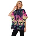 Psychedelic Lion Women s Batwing Button Up Shirt View2