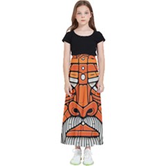 Face Skull Head Art Kids  Flared Maxi Skirt by Ndabl3x