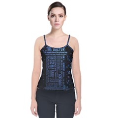 Doctor Who Tardis Velvet Spaghetti Strap Top by Cendanart