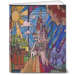 Castle Building Stained Glass 8  X 10  Softcover Notebook by Cendanart