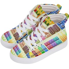 Supermarket Shelf Products Snacks Kids  Hi-top Skate Sneakers by Cendanart