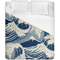 Japanese Wave Pattern Duvet Cover (california King Size) by Cendanart