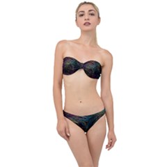 Peacock Feather Paradise Classic Bandeau Bikini Set by Cendanart