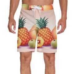 Fruit Pattern Apple Abstract Food Men s Beach Shorts by Proyonanggan