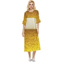 Light Beer Texture Foam Drink In A Glass Double Cuff Midi Dress View1