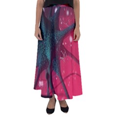 Coronavirus Corona Virus Flared Maxi Skirt by Cemarart