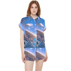 Earth Blue Galaxy Sky Space Chiffon Lounge Set by Cemarart