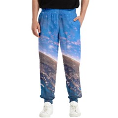 Earth Blue Galaxy Sky Space Men s Elastic Waist Pants by Cemarart