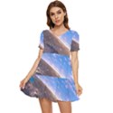 Earth Blue Galaxy Sky Space Tiered Short Sleeve Babydoll Dress View1