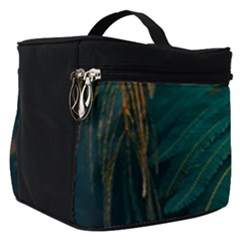 Dark Green Leaves Leaf Make Up Travel Bag (small) by Cemarart