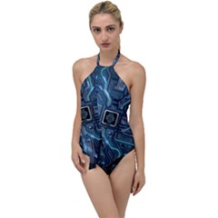 Circuit Board Motherboard Go With The Flow One Piece Swimsuit by Cemarart