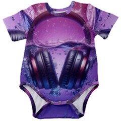 Headphones Sound Audio Music Radio Baby Short Sleeve Bodysuit by Hannah976