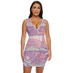 Ramen Kawaii Aesthetic Pink Draped Bodycon Dress by Cemarart