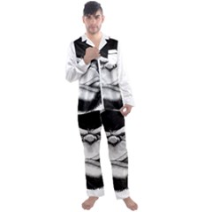 Png Houed Men s Long Sleeve Satin Pajamas Set by saad11