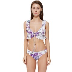 Flower-floral-design-paper-pattern-purple-watercolor-flowers-vector-material-90d2d381fc90ea7e9bf8355 Low Cut Ruffle Edge Bikini Set by saad11