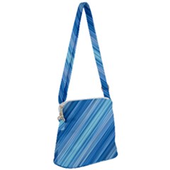 Ambience In Blue Zipper Messenger Bag by bruzer