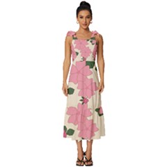 Floral Vintage Flowers Tie-strap Tiered Midi Chiffon Dress by Dutashop