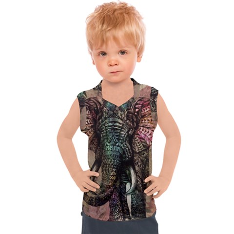 Tribal Elephant Kids  Sport Tank Top by Ndabl3x