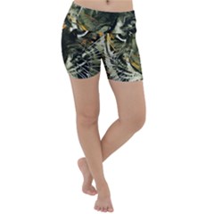 Angry Tiger Animal Broken Glasses Lightweight Velour Yoga Shorts by Cemarart