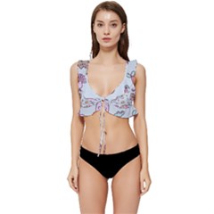 Pusheen Cat Cute Low Cut Ruffle Edge Bikini Top by Grandong