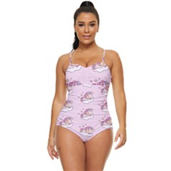 Unicorn Clouds Colorful Cute Pattern Sleepy Retro Full Coverage Swimsuit by Grandong