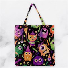 Fun Halloween Monsters Grocery Tote Bag by Grandong