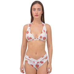 Strawberries Pattern Design Double Strap Halter Bikini Set by Grandong