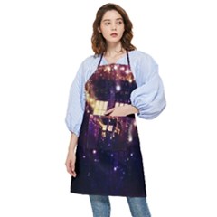 Tardis Regeneration Art Doctor Who Paint Purple Sci Fi Space Star Time Machine Pocket Apron by Cemarart