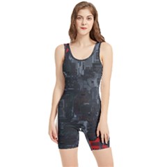 Abstract Tech Computer Motherboard Technology Women s Wrestling Singlet by Cemarart