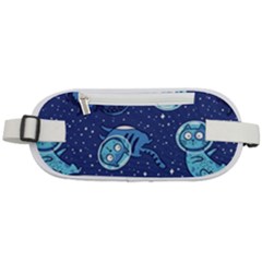 Cat Astronaut Space Suit Pattern Rounded Waist Pouch by Cemarart