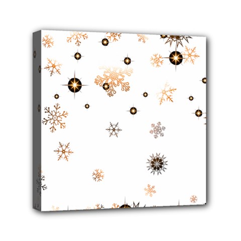 Golden-snowflake Mini Canvas 6  X 6  (stretched) by saad11