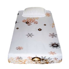 Golden-snowflake Fitted Sheet (single Size) by saad11