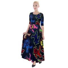 Dead Head Deadhead Grateful Dead Half Sleeves Maxi Dress by Cemarart