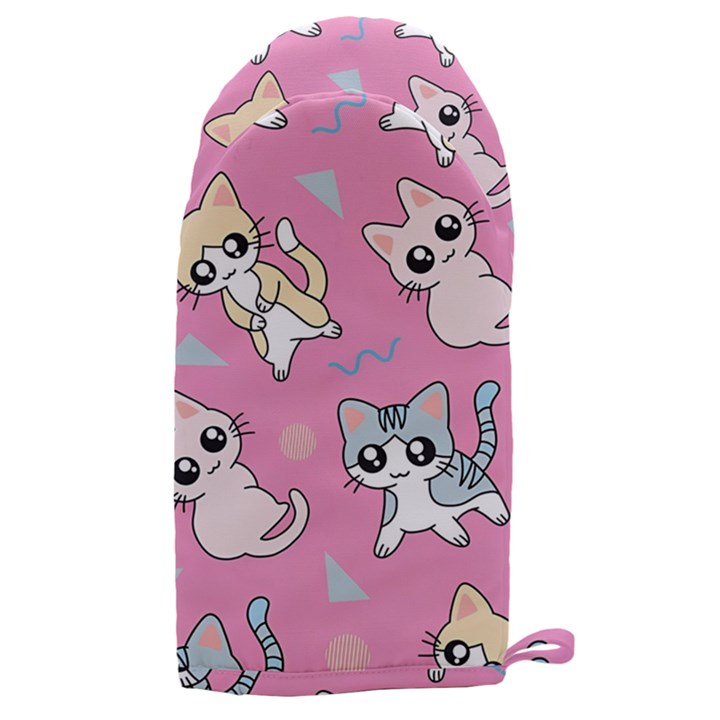 Cute Animal Little Cat Seamless Pattern Microwave Oven Glove