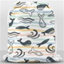 Seamless Vector Pattern With Little Cute Fish Cartoon Drawstring Bag (Large) View2