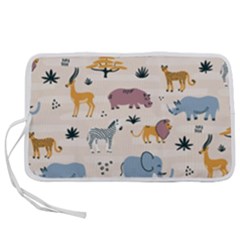 Wild Animals Seamless Pattern Pen Storage Case (m) by Ndabl3x